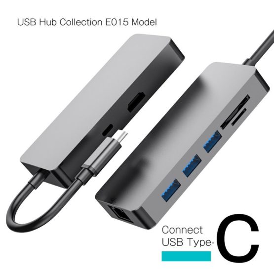 WEB限定販売 USBハブ USB3.1Gen1 タイプC接続 USB-A HDMI LAN SD マイクロSD タイプCポート E015モデル