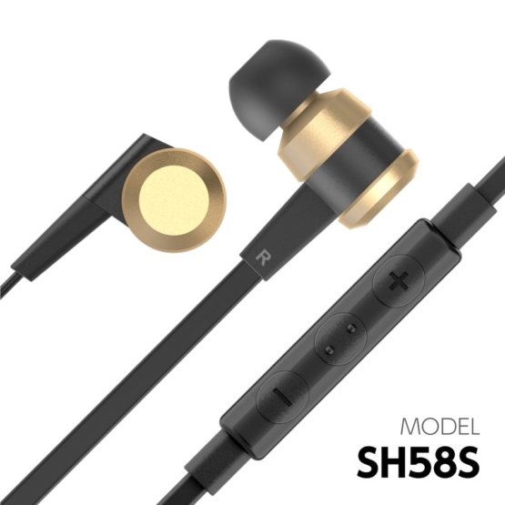 ステレオイヤホン ハンズフリー機能付き Φ3.5ー4極ステレオミニプラグ SH58Sモデル