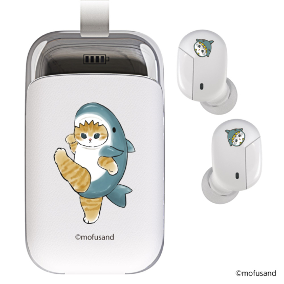 mofusand Bluetooth 完全ワイヤレスイヤホン サメにゃん SQ-BS37W-MS1