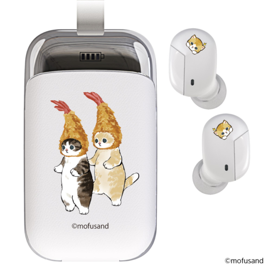 mofusand Bluetooth 完全ワイヤレスイヤホン えびにゃん SQ-BS37W-MS2