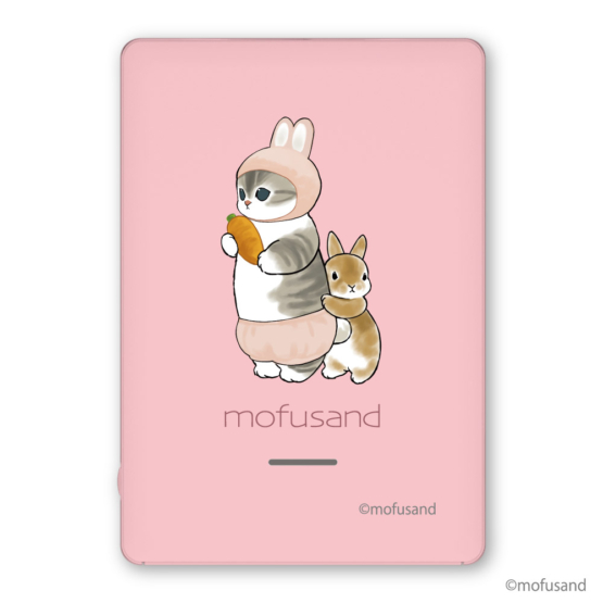 mofusand モバイルバッテリー 5000mAh うさにゃん ピンク うさ×にゃん USB-A 2ポート 2.4A キャラクター かわいい SQ-L103-CBMS1