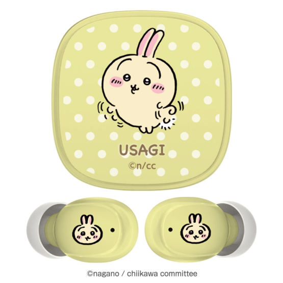 ちいかわ Bluetooth ver5.3 完全ワイヤレスイヤホン うさぎ イエロー 第3弾(2023年モデル) AAC対応 IPX4防滴 通話OK タッチセンサー SQ-BS75LY-U