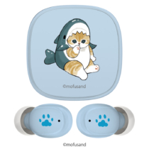 mofusand Bluetooth ver5.3 完全ワイヤレスイヤホン サメにゃん ブルー 第2弾(2023年モデル) AAC対応 IPX4防滴 通話OK タッチセンサー SQ-BS75BB-MS1